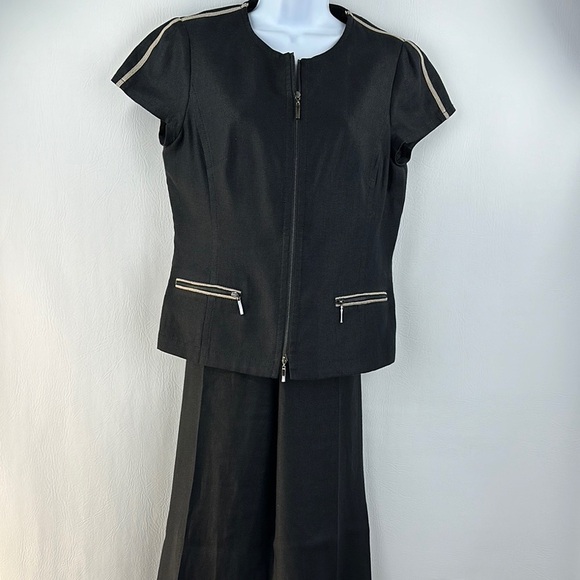 Worth Short Sleeve 100% Linen Two Piece Pantsuit - Picture 1 of 13